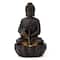 Glitzhome® 20.5" Zen-Style LED 2-Tier Buddha Statue Outdoor Fountain